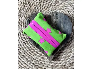 Taschentuchtasche grün mit Sterne