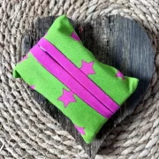 Taschentuchtasche grün mit Sterne