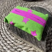 Taschentuchtasche grün mit Sterne