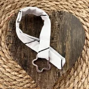 Schlüsselband weiß / schwarz