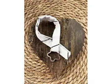 Schlüsselband weiß / schwarz