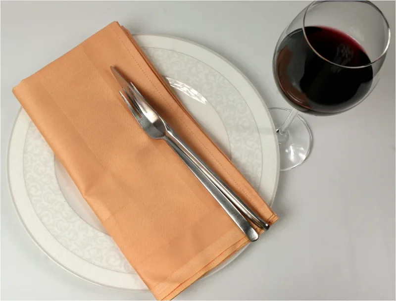 Farbige Servietten aus 100% Baumwolle mit umlaufender Atlaskante