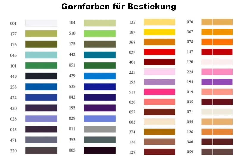 Garnfarben für die Bestickung